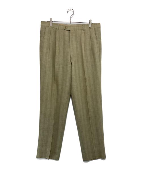 Christian Dior MONSIEUR（クリスチャンディオールムッシュ）Christian Dior MONSIEUR (クリスチャンディオールムッシュ) ウールツータックパンツ ベージュ サイズ:88の古着・服飾アイテム