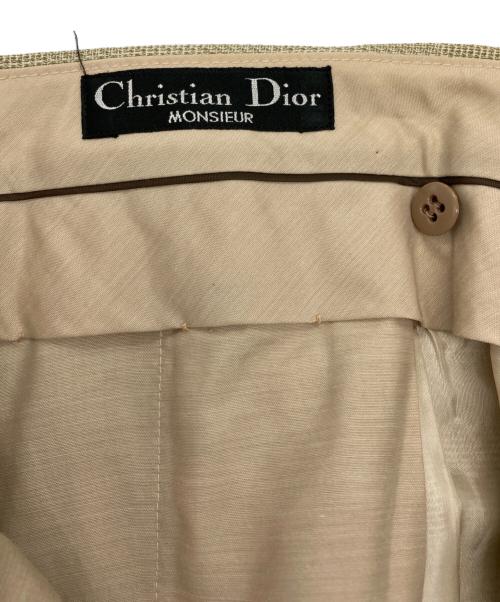Christian Dior MONSIEUR（クリスチャンディオールムッシュ）Christian Dior MONSIEUR (クリスチャンディオールムッシュ) ウールツータックパンツ ベージュ サイズ:88の古着・服飾アイテム