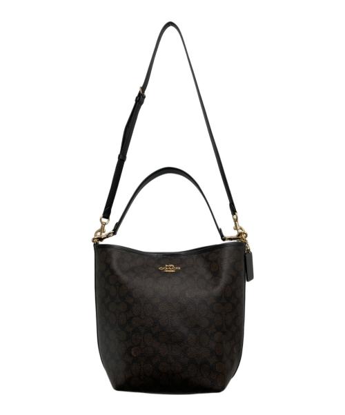 COACH（コーチ）COACH (コーチ) シティ ラージ バケット バッグ・シグネチャー キャンバス ブラウン×ブラックの古着・服飾アイテム