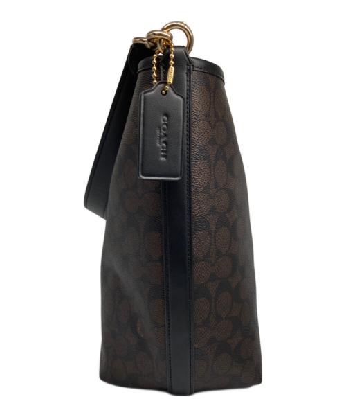 COACH（コーチ）COACH (コーチ) シティ ラージ バケット バッグ・シグネチャー キャンバス ブラウン×ブラックの古着・服飾アイテム