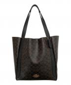 COACHコーチ）の古着「ハドリー トート バッグ・シグネチャー キャンバス」｜ブラウン×ブラック
