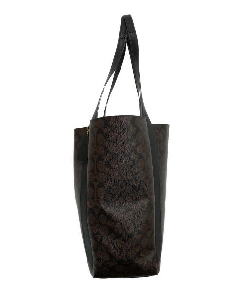 COACH（コーチ）COACH (コーチ) ハドリー トート バッグ・シグネチャー キャンバス ブラウン×ブラックの古着・服飾アイテム