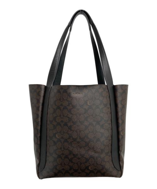 COACH（コーチ）COACH (コーチ) ハドリー トート バッグ・シグネチャー キャンバス ブラウン×ブラックの古着・服飾アイテム