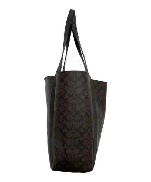 COACH（コーチ）COACH (コーチ) ハドリー トート バッグ・シグネチャー キャンバス ブラウン×ブラックの古着・服飾アイテム