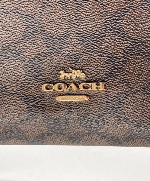 COACH（コーチ）COACH (コーチ) ハドリー トート バッグ・シグネチャー キャンバス ブラウン×ブラックの古着・服飾アイテム
