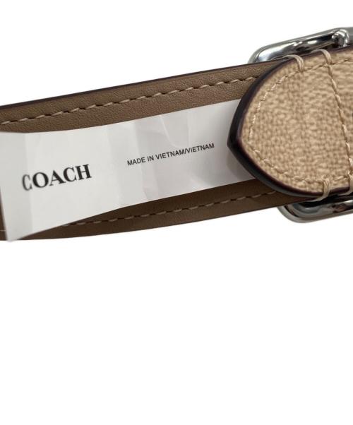 COACH（コーチ）COACH (コーチ) リバーシブル ストラップ・シグネチャー キャンバス ベージュ×ブラウンの古着・服飾アイテム