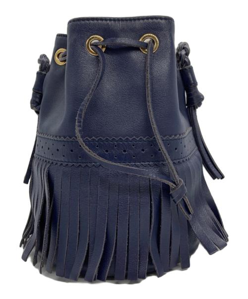 J&M DAVIDSON（ジェイ＆エム デヴィッドソン）J&M DAVIDSON (ジェイ＆エム デヴィッドソン) フリンジ カーニバル ハンドバッグ ネイビーの古着・服飾アイテム