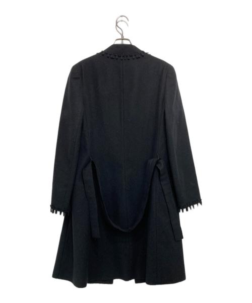 VALENTINO（ヴァレンティノ）VALENTINO (ヴァレンティノ) デザインフリンジロングコート ブラック サイズ:40/6の古着・服飾アイテム