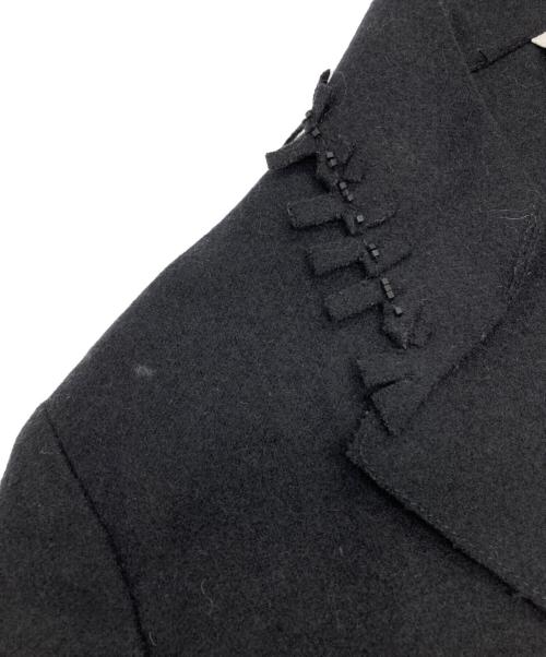 VALENTINO（ヴァレンティノ）VALENTINO (ヴァレンティノ) デザインフリンジロングコート ブラック サイズ:40/6の古着・服飾アイテム