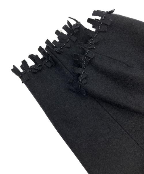 VALENTINO（ヴァレンティノ）VALENTINO (ヴァレンティノ) デザインフリンジロングコート ブラック サイズ:40/6の古着・服飾アイテム