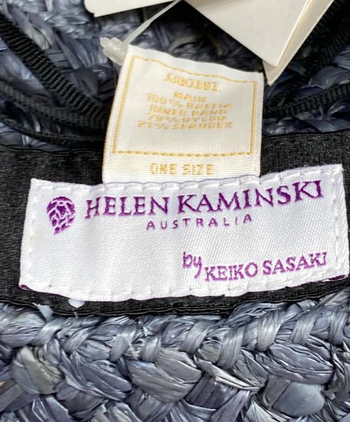 HELEN KAMINSKI（ヘレンカミンスキー）HELEN KAMINSKI (ヘレンカミンスキー) リボン付きラフィアハット ブルーの古着・服飾アイテム