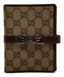 GUCCI（グッチ）の古着「GGキャンバス ジャッキーライン 手帳カバー」｜ベージュ×ブラウン