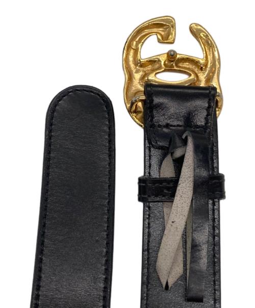GUCCI（グッチ）GUCCI (グッチ) インターロッキングベルト ブラック×ゴールドの古着・服飾アイテム