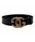 GUCCI (グッチ) インターロッキングベルト ブラック×ゴールド：5000円