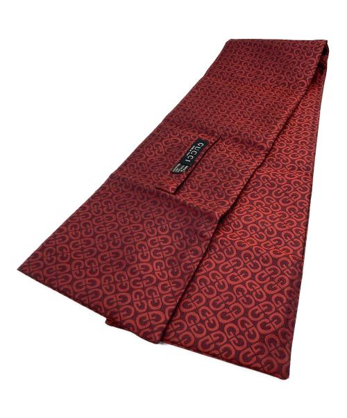 GUCCI（グッチ）GUCCI (グッチ) GGロゴシルクスカーフ レッドの古着・服飾アイテム