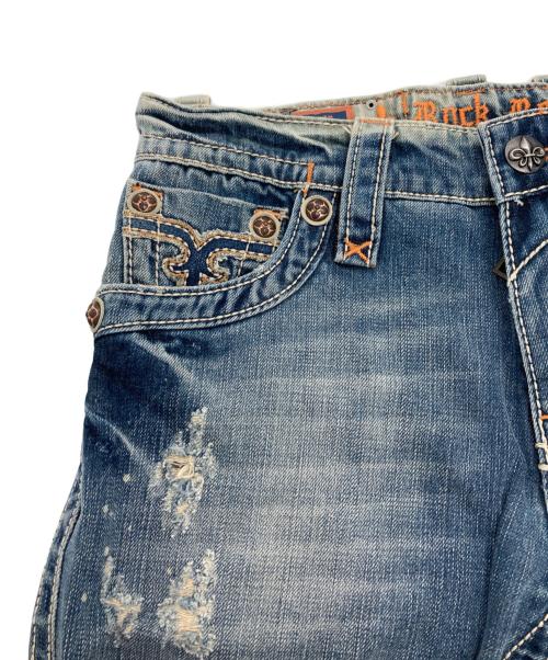 ROCK REVIVAL（ロックリバイバル）ROCK REVIVAL (ロックリバイバル) ダメージストレートデニムパンツ インディゴ サイズ:W31の古着・服飾アイテム