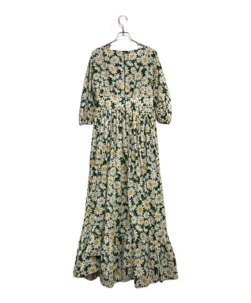 Kate Spade（ケイトスペード）Kate Spade (ケイトスペード) daisy bodega midi dress グリーン×ホワイト サイズ:SIZE 2の古着・服飾アイテム