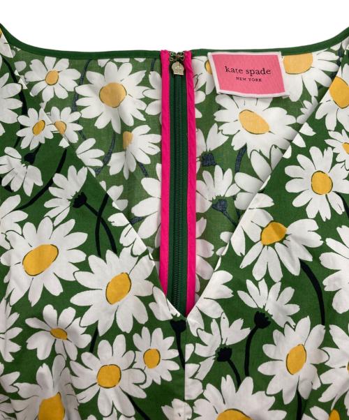 Kate Spade（ケイトスペード）Kate Spade (ケイトスペード) daisy bodega midi dress グリーン×ホワイト サイズ:SIZE 2の古着・服飾アイテム