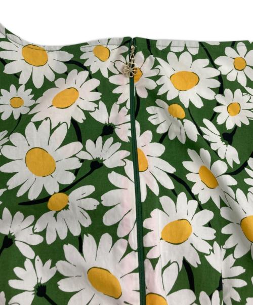 Kate Spade（ケイトスペード）Kate Spade (ケイトスペード) daisy bodega midi dress グリーン×ホワイト サイズ:SIZE 2の古着・服飾アイテム