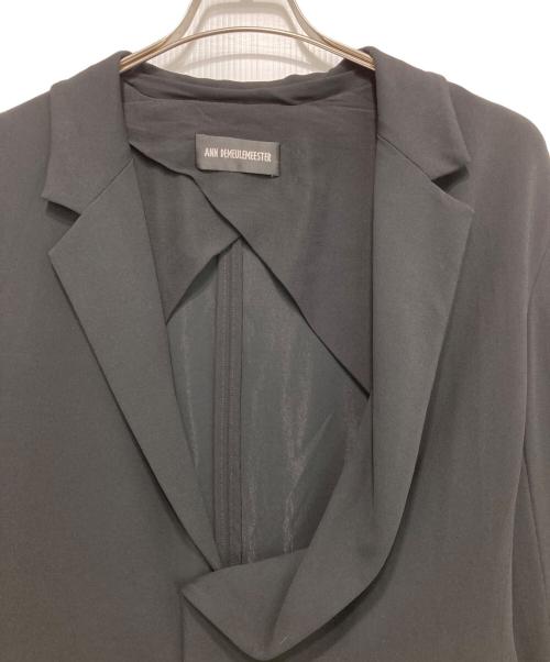 ANN DEMEULEMEESTER（アンドゥムルメステール）ANN DEMEULEMEESTER (アンドゥムルメステール) レーヨンテーラードジャケット ブラック サイズ:Lの古着・服飾アイテム