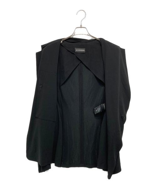 ANN DEMEULEMEESTER（アンドゥムルメステール）ANN DEMEULEMEESTER (アンドゥムルメステール) レーヨンテーラードジャケット ブラック サイズ:Lの古着・服飾アイテム