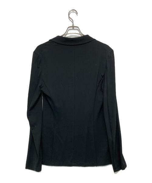 ANN DEMEULEMEESTER（アンドゥムルメステール）ANN DEMEULEMEESTER (アンドゥムルメステール) レーヨンテーラードジャケット ブラック サイズ:Lの古着・服飾アイテム
