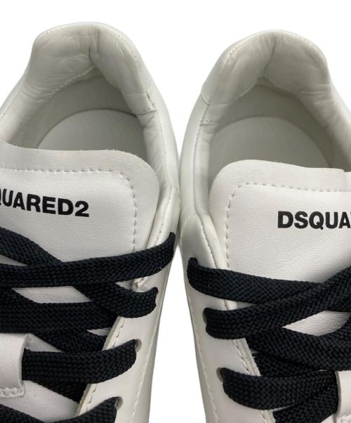 DSQUARED2（ディースクエアード）DSQUARED2 (ディースクエアード) ホワイトレザースニーカー ホワイト サイズ:39の古着・服飾アイテム