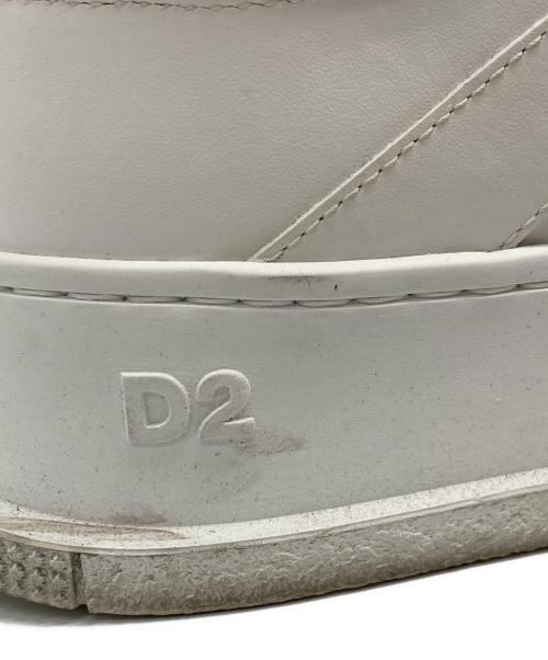 DSQUARED2（ディースクエアード）DSQUARED2 (ディースクエアード) ホワイトレザースニーカー ホワイト サイズ:39の古着・服飾アイテム