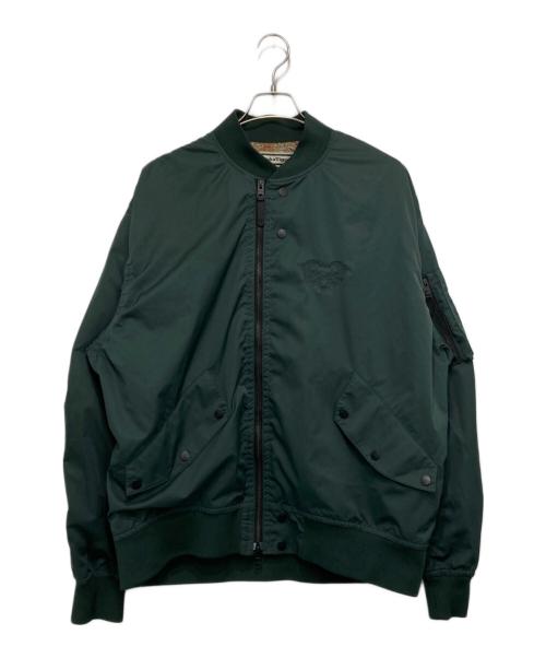 Onitsuka Tiger（オニツカタイガー）Onitsuka Tiger (オニツカタイガー) PRINTED BOMBER JACKET グリーン サイズ:XLの古着・服飾アイテム