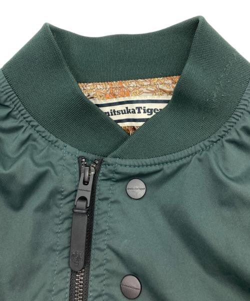 Onitsuka Tiger（オニツカタイガー）Onitsuka Tiger (オニツカタイガー) PRINTED BOMBER JACKET グリーン サイズ:XLの古着・服飾アイテム