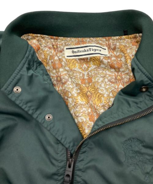 Onitsuka Tiger（オニツカタイガー）Onitsuka Tiger (オニツカタイガー) PRINTED BOMBER JACKET グリーン サイズ:XLの古着・服飾アイテム