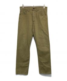 ONI DENIM（オニデニム）の古着「British Drill ブリティッシュドリル スタイリッシュストレート セルビッジ ジーンズ ワンウォッシュ」｜カーキ