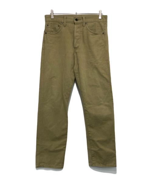 ONI DENIM（オニデニム）ONI DENIM (オニデニム) British Drill ブリティッシュドリル スタイリッシュストレート セルビッジ ジーンズ ワンウォッシュ カーキ サイズ:31の古着・服飾アイテム