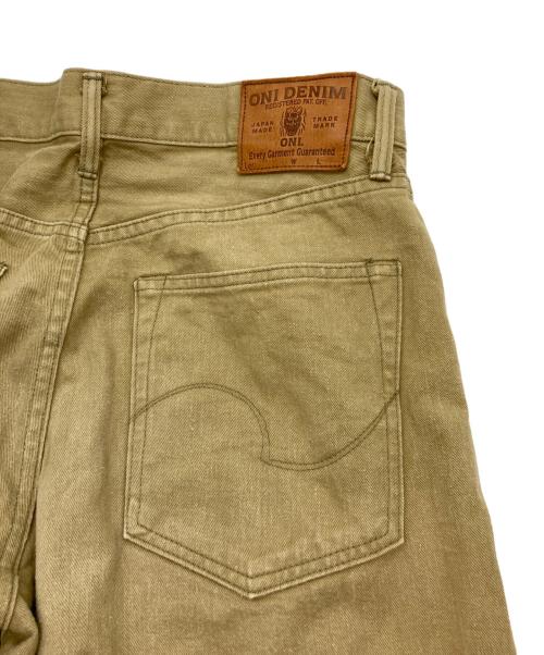ONI DENIM（オニデニム）ONI DENIM (オニデニム) British Drill ブリティッシュドリル スタイリッシュストレート セルビッジ ジーンズ ワンウォッシュ カーキ サイズ:31の古着・服飾アイテム