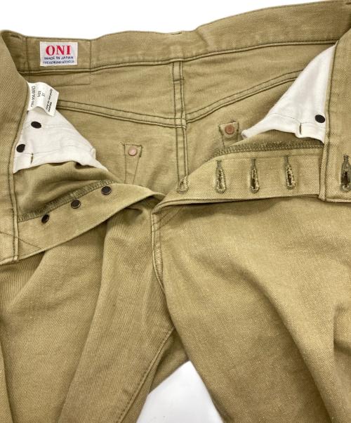 ONI DENIM（オニデニム）ONI DENIM (オニデニム) British Drill ブリティッシュドリル スタイリッシュストレート セルビッジ ジーンズ ワンウォッシュ カーキ サイズ:31の古着・服飾アイテム