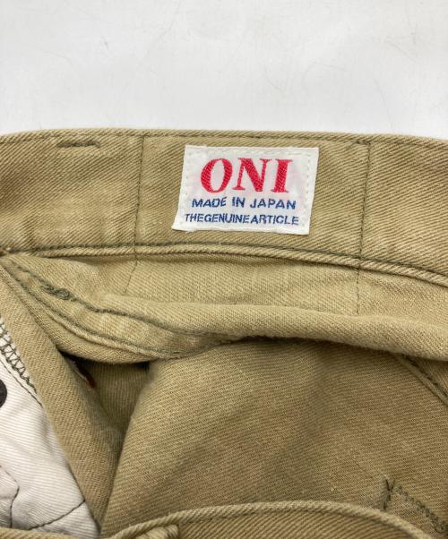 ONI DENIM（オニデニム）ONI DENIM (オニデニム) British Drill ブリティッシュドリル スタイリッシュストレート セルビッジ ジーンズ ワンウォッシュ カーキ サイズ:31の古着・服飾アイテム