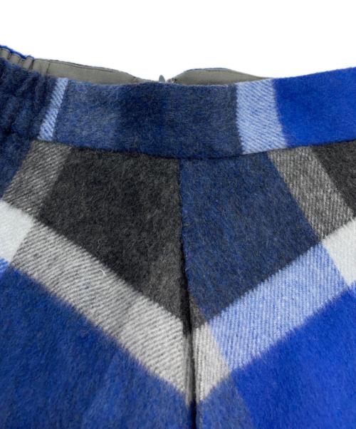 BLUE LABEL CRESTBRIDGE（ブルーレーベルクレストブリッジ）BLUE LABEL CRESTBRIDGE (ブルーレーベルクレストブリッジ) クレストブリッジチェックブライト起毛フレアスカート ブルー×グレー サイズ:36の古着・服飾アイテム