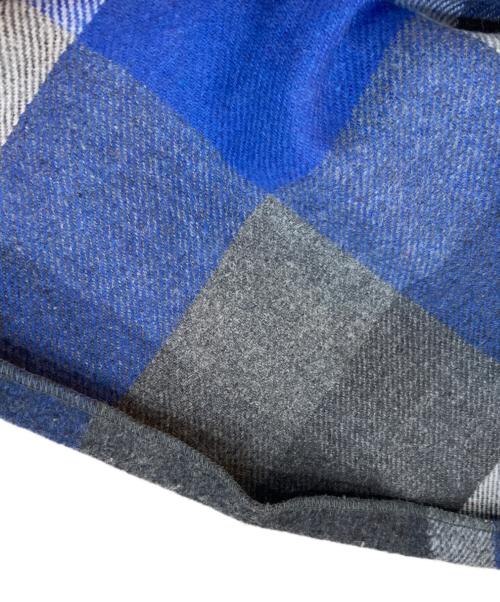 BLUE LABEL CRESTBRIDGE（ブルーレーベルクレストブリッジ）BLUE LABEL CRESTBRIDGE (ブルーレーベルクレストブリッジ) クレストブリッジチェックブライト起毛フレアスカート ブルー×グレー サイズ:36の古着・服飾アイテム