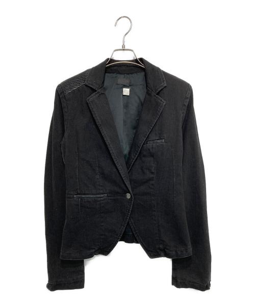 DIESEL（ディーゼル）DIESEL (ディーゼル) レザー切替1Bジャケット ブラック サイズ:XSの古着・服飾アイテム