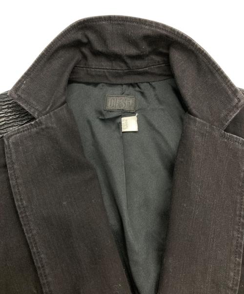 DIESEL（ディーゼル）DIESEL (ディーゼル) レザー切替1Bジャケット ブラック サイズ:XSの古着・服飾アイテム