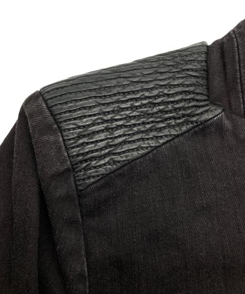 DIESEL（ディーゼル）DIESEL (ディーゼル) レザー切替1Bジャケット ブラック サイズ:XSの古着・服飾アイテム