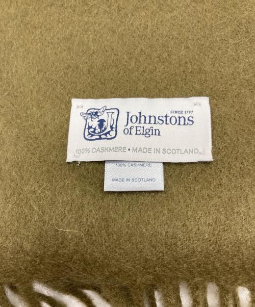 JOHNSTONS OF ELGIN（ジョンストンズ オブ エルガン）JOHNSTONS OF ELGIN (ジョンストンズ オブ エルガン) カシミヤフリンジマフラー カーキの古着・服飾アイテム