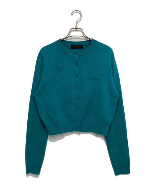 CABAN（キャバン）CABaN (キャバン) コットンカシミヤ クルーネックカーディガン ターコイズブルー サイズ:XSの古着・服飾アイテム