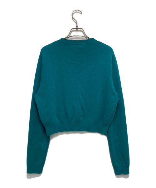 CABAN（キャバン）CABaN (キャバン) コットンカシミヤ クルーネックカーディガン ターコイズブルー サイズ:XSの古着・服飾アイテム