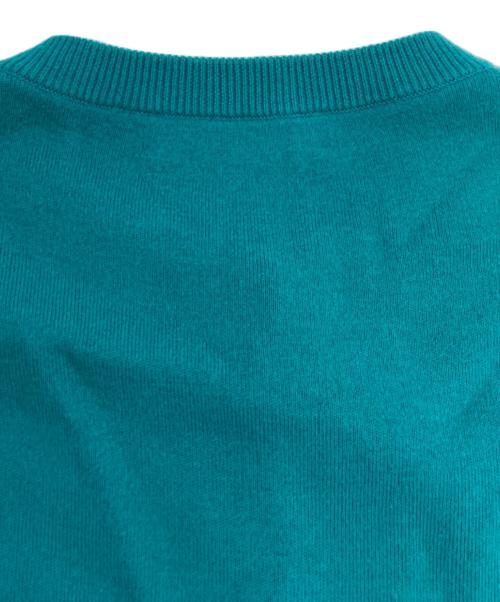 CABAN（キャバン）CABaN (キャバン) コットンカシミヤ クルーネックカーディガン ターコイズブルー サイズ:XSの古着・服飾アイテム