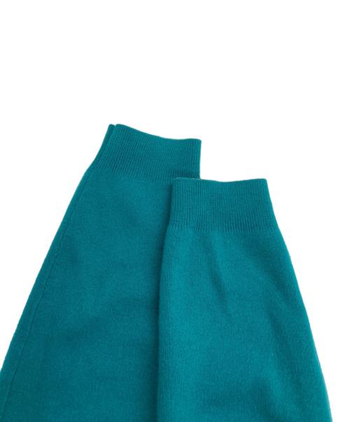 CABAN（キャバン）CABaN (キャバン) コットンカシミヤ クルーネックカーディガン ターコイズブルー サイズ:XSの古着・服飾アイテム