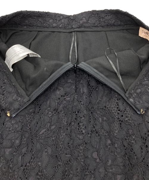 TWIN-SET（ツインセット）TWIN-SET (ツインセット) ミディ丈マクラメレーススカート（Midi macramé lace skirt） ブラック サイズ:40の古着・服飾アイテム