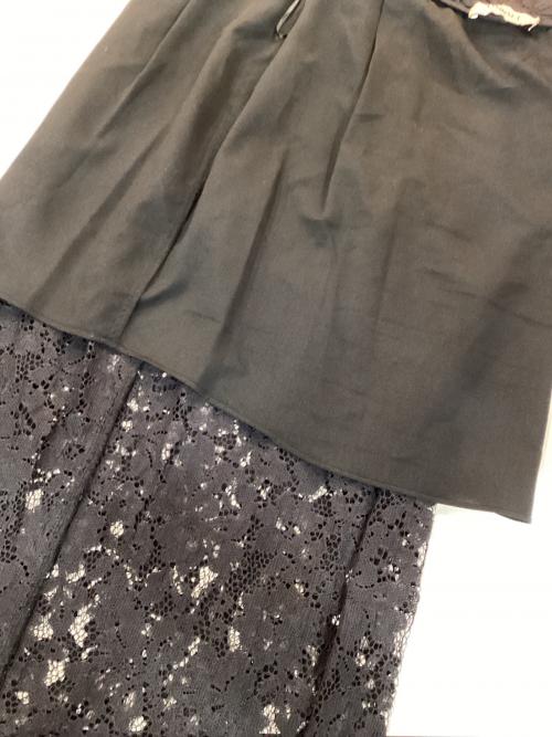 TWIN-SET（ツインセット）TWIN-SET (ツインセット) ミディ丈マクラメレーススカート（Midi macramé lace skirt） ブラック サイズ:40の古着・服飾アイテム