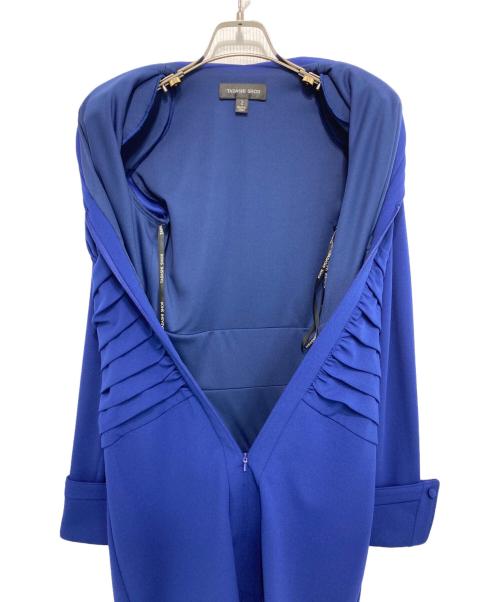 TADASHI SHOJI（タダシ ショージ）TADASHI SHOJI (タダシ ショージ) ジップギャザーワンピース ネイビー サイズ:2の古着・服飾アイテム