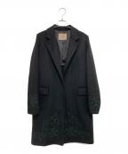 TWIN-SETツインセット）の古着「ウール混コート（Doubled wool coat with embroidery）」｜ブラック